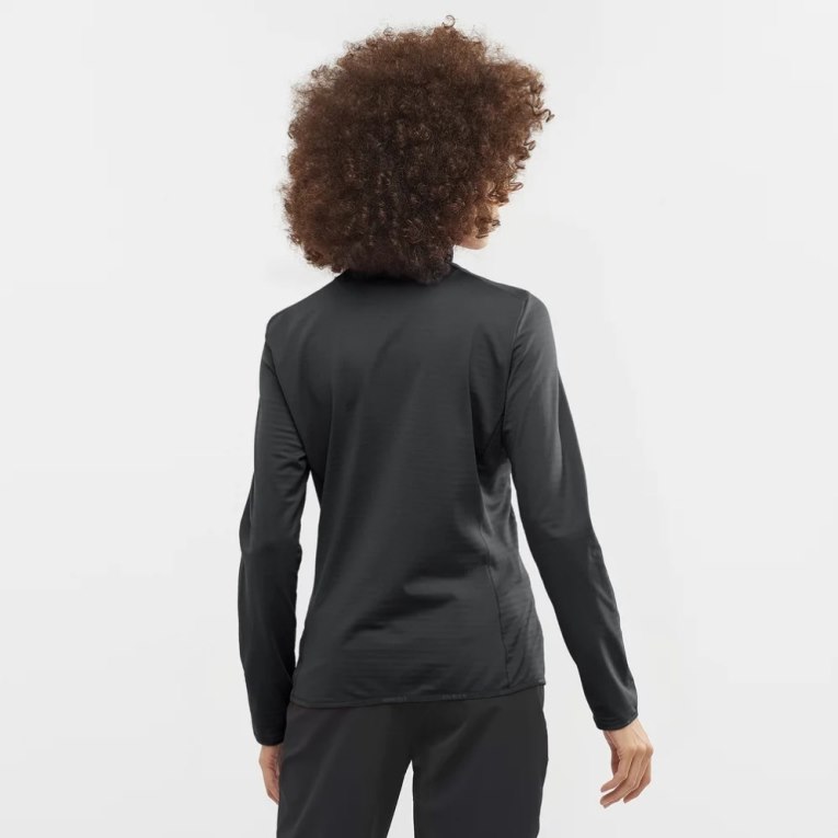 Chaquetas Salomon Essential Lightwarm Full Zip Mujer Negros | MX GTLC825